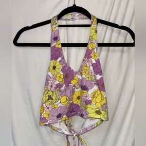 TOPSHOP 70s Floral Halter Top Size 4-6